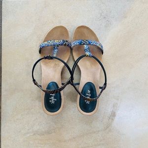 Blue and gold wedges